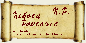 Nikola Pavlović vizit kartica